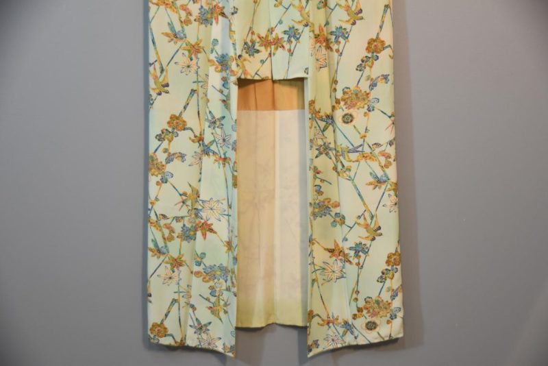 Bird and Blossom Japanese Vintage Silk Kimono - Image 4
