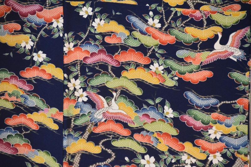 Flying Crane Japanese Silk Kimono - Image 2