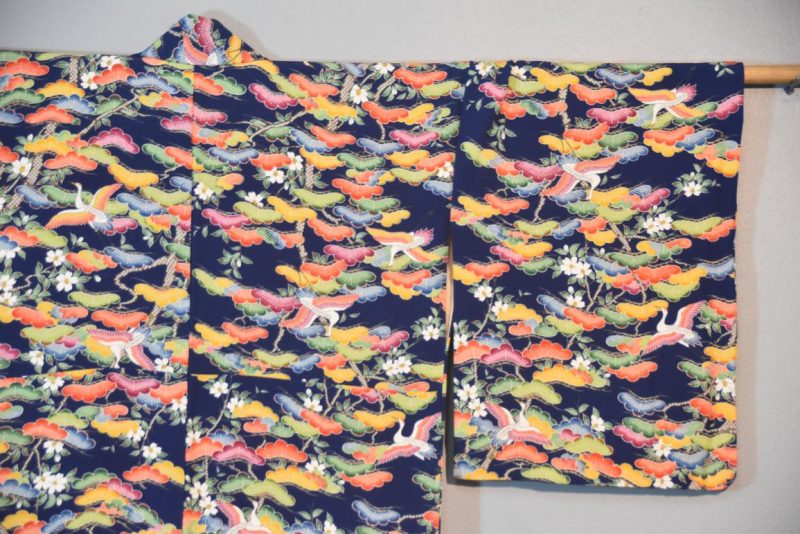Flying Crane Japanese Silk Kimono - Image 8