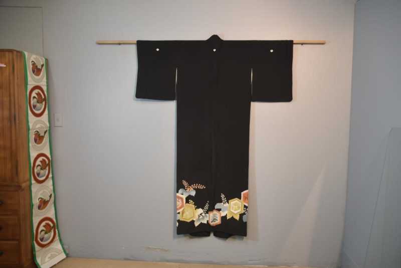 Floral Tomosode Vintage Japanese Silk Kimono