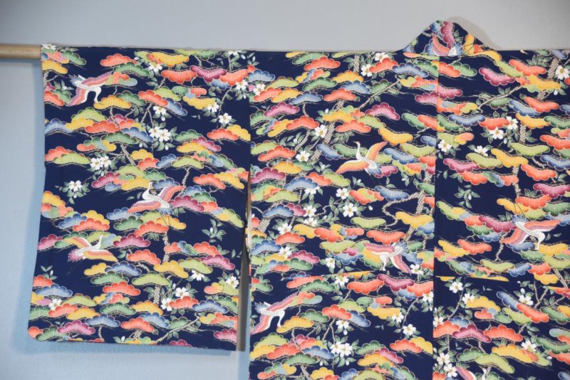 Flying Crane Japanese Silk Kimono - Image 7