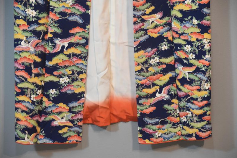 Flying Crane Japanese Silk Kimono - Image 4