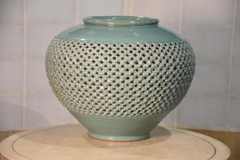 Korean Celadon Vase Width:410mm