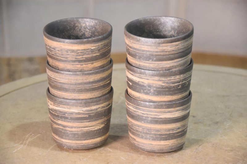 Set of 6 Shigaraki Pottery Cups - Image 7