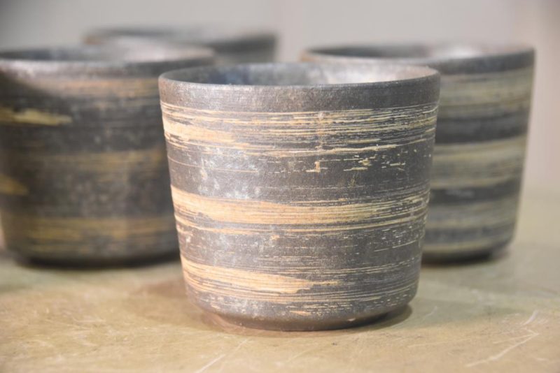 Set of 6 Shigaraki Pottery Cups - Image 2
