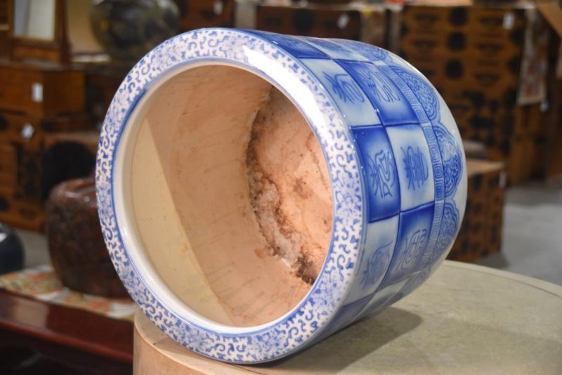 Japanese Blue and White Porcelain Hibachi Width:355mm - Image 4