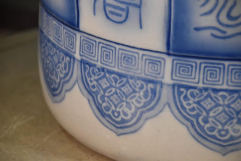 Japanese Blue and White Porcelain Hibachi Width:355mm - Image 2
