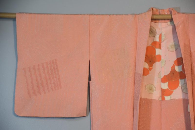 Metallic Thread Pink Silk Haori Jacket - Image 6