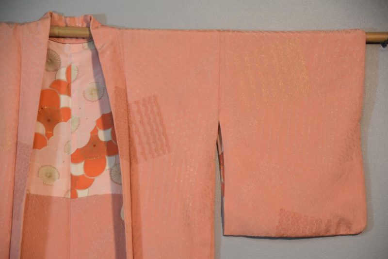 Metallic Thread Pink Silk Haori Jacket - Image 7