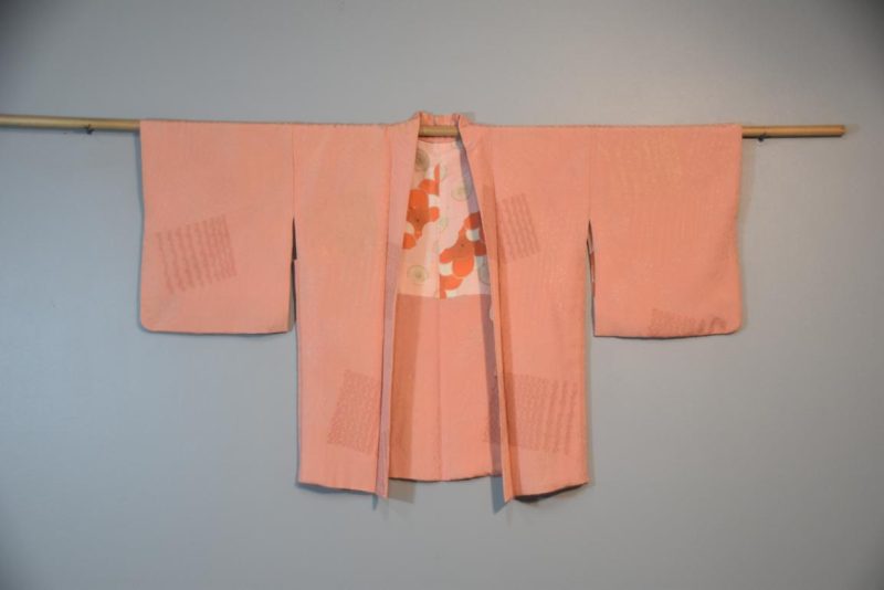 Metallic Thread Pink Silk Haori Jacket