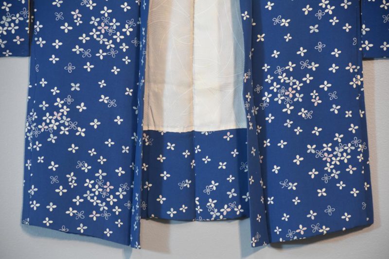 Petals on Blue Japanese Silk Haori Jacket - Image 7