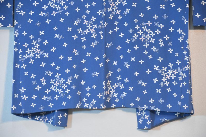 Petals on Blue Japanese Silk Haori Jacket - Image 10