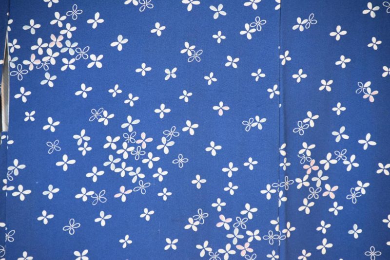 Petals on Blue Japanese Silk Haori Jacket - Image 2