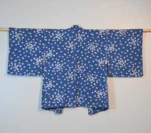 Petals on Blue Japanese Silk Haori Jacket