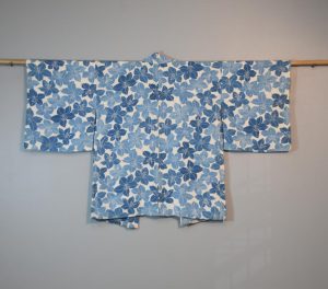 Blue and White Japanese Silk Haori Jacket