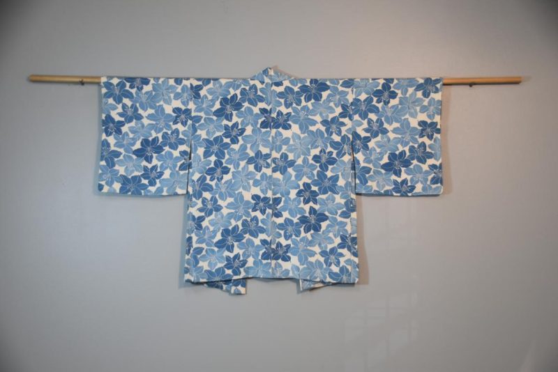 Blue and White Japanese Silk Haori Jacket