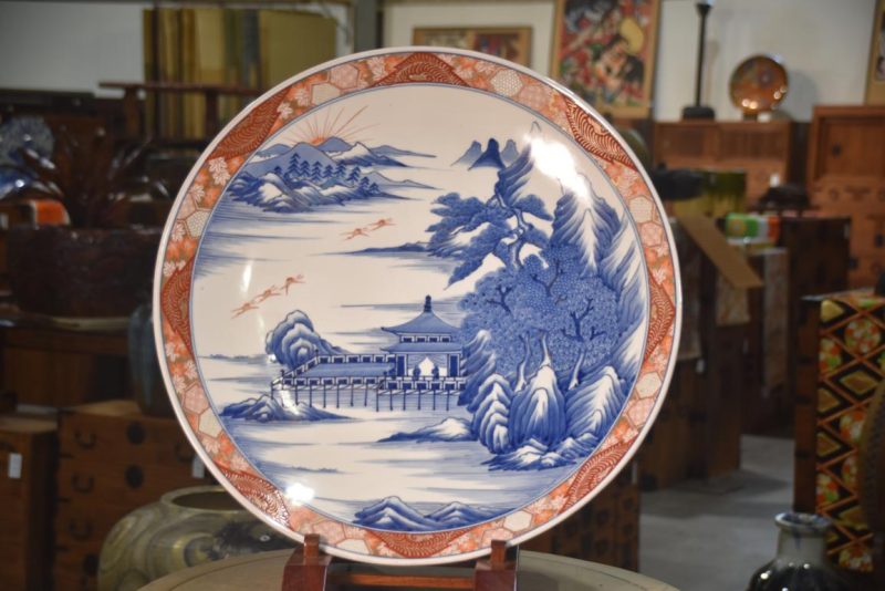 Japanese Imari Ware Porcelain Plate Width:555mm