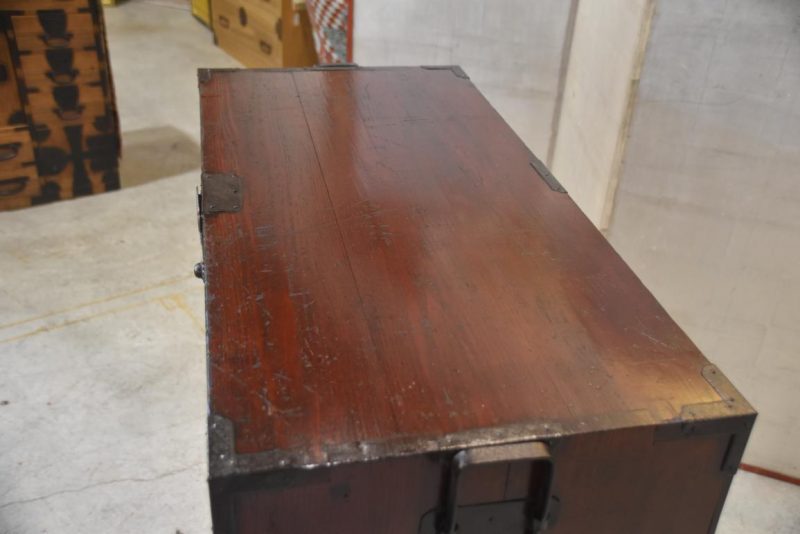 Antique Japanese Black Lacquer Clothing Chest Width:870mm - Image 10