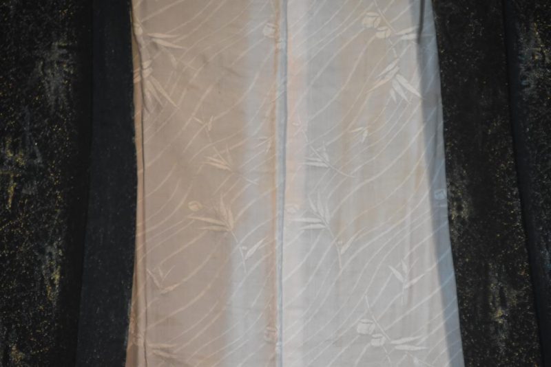 Metallic Thread on Black Japanese Silk Haori Jacket - Image 3