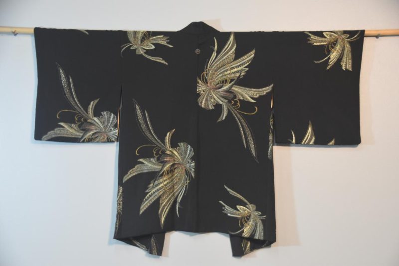 Metallic Thread Japanese Silk Haori Jacket - Image 3