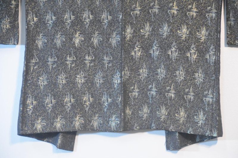 Metallic Thread on Black Japanese Silk Haori Jacket - Image 11