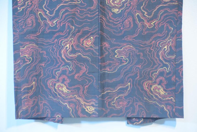 Printed Design on Black Japanese Silk Haori Jacket - Image 9