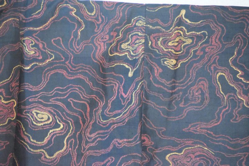 Printed Design on Black Japanese Silk Haori Jacket - Image 8
