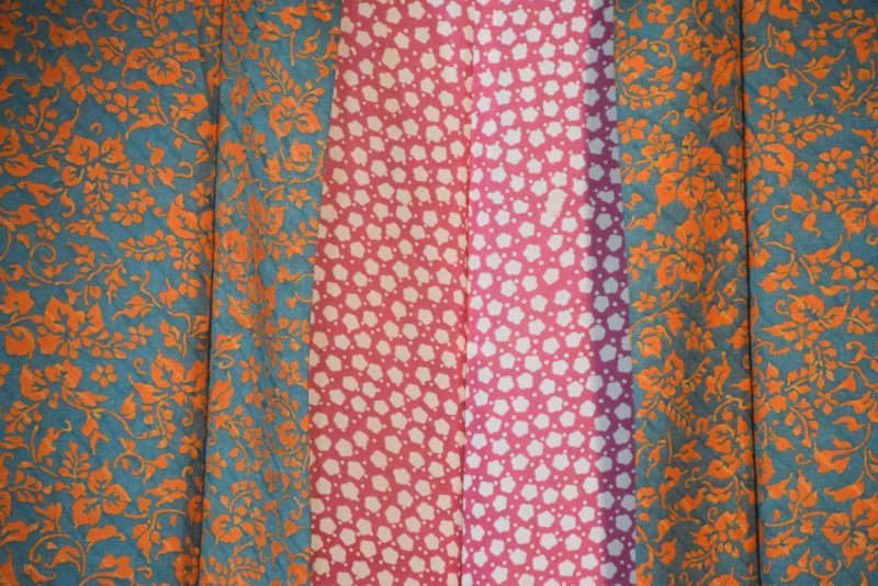 Orange and Teal Soft Silk Haori Jacket - Image 3