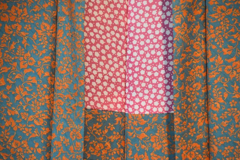 Orange and Teal Soft Silk Haori Jacket - Image 5