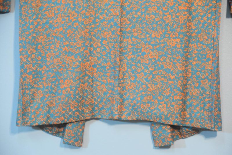 Orange and Teal Soft Silk Haori Jacket - Image 10