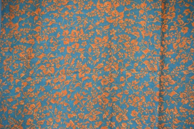 Orange and Teal Soft Silk Haori Jacket - Image 2