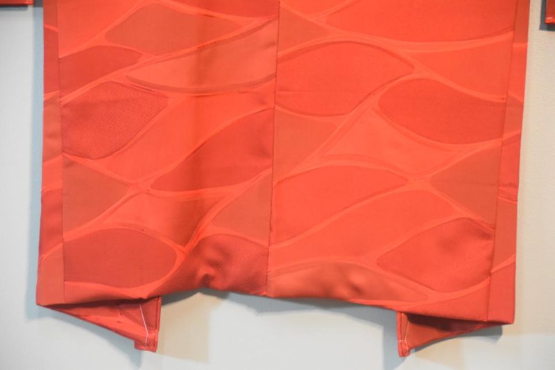 Red Jacquard Japanese Silk Haori Jacket - Image 10