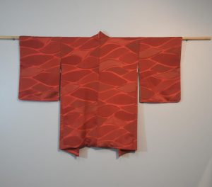 Red Jacquard Japanese Silk Haori Jacket