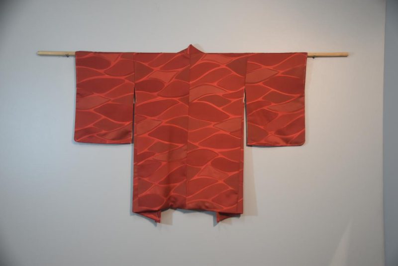 Red Jacquard Japanese Silk Haori Jacket