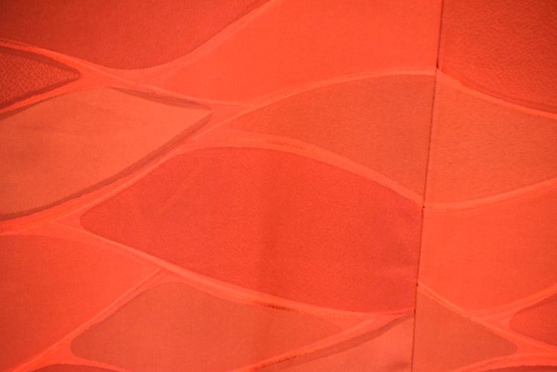 Red Jacquard Japanese Silk Haori Jacket - Image 3