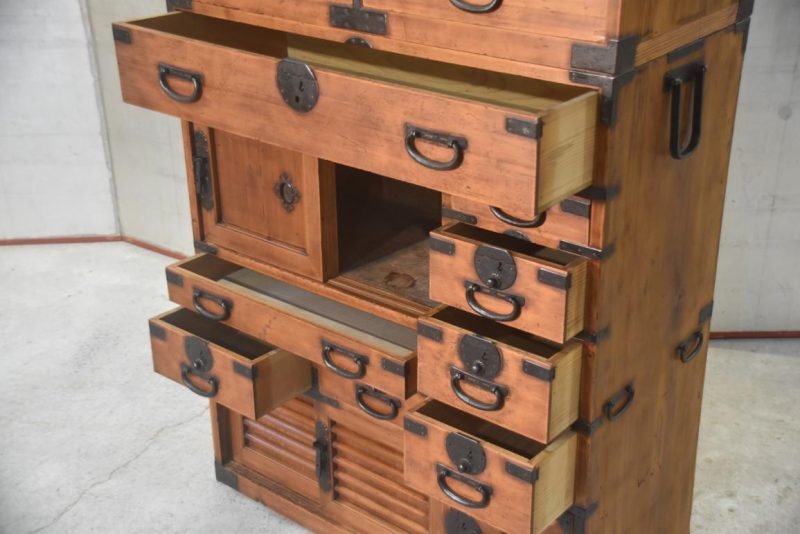 Antique Double Merchant Chest Width:895mm - Image 11