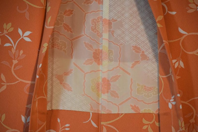 Apricot Floral Vintage Silk Haori Jacket - Image 3
