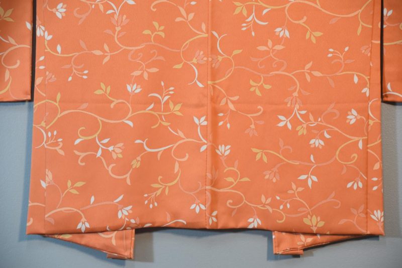 Apricot Floral Vintage Silk Haori Jacket - Image 7