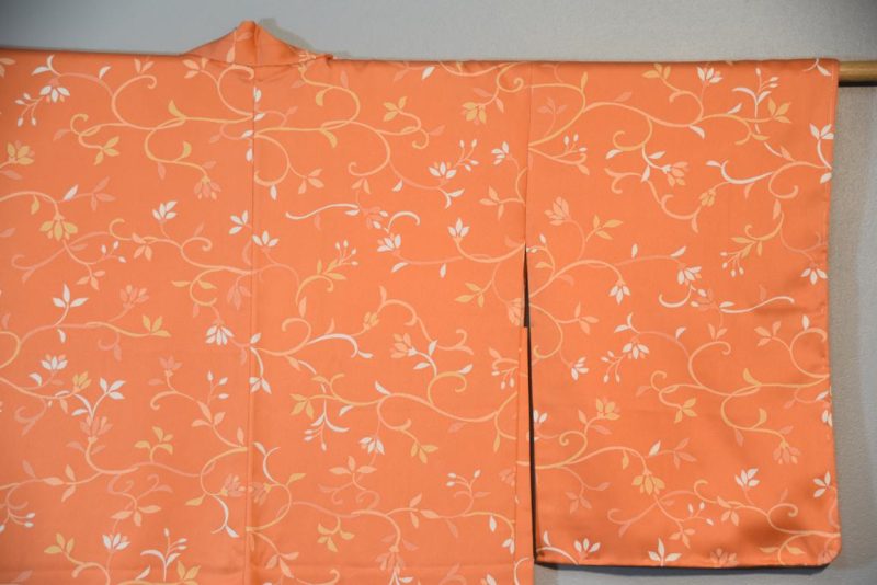 Apricot Floral Vintage Silk Haori Jacket - Image 6
