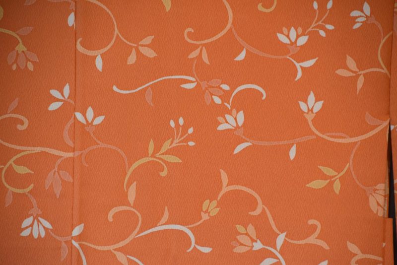 Apricot Floral Vintage Silk Haori Jacket - Image 2
