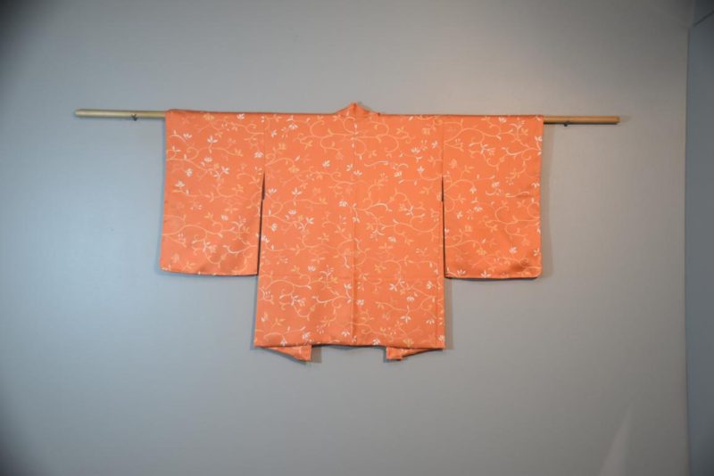 Apricot Floral Vintage Silk Haori Jacket