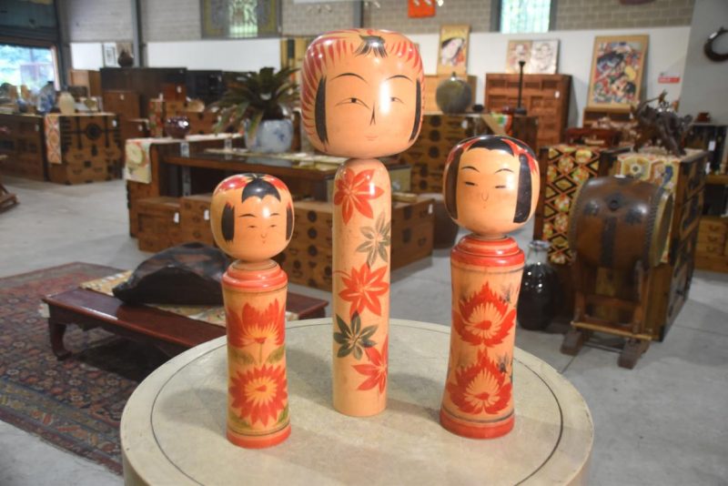 Set of 3 Kokeshi Japanese Dolls