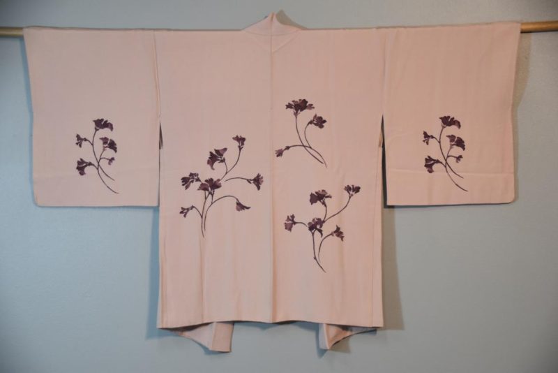 Peachy Pink Soft Silk Haori Jacket - Image 5