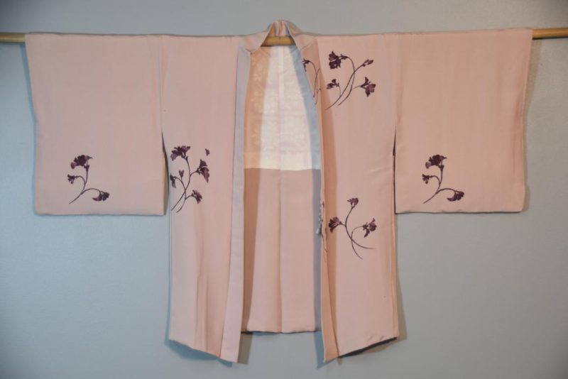 Peachy Pink Soft Silk Haori Jacket - Image 3