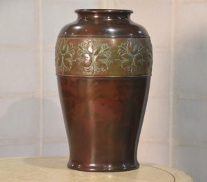 Japanese Bronze Koi Vase Height:200mm