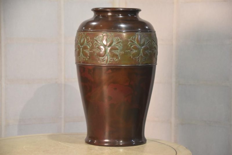 Japanese Bronze Koi Vase Height:200mm