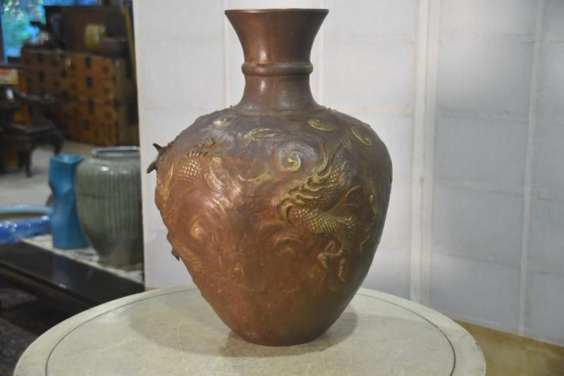 Large Japanese Bronze Dragon Vase Height:450mm - Image 4