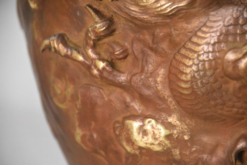 Large Japanese Bronze Dragon Vase Height:450mm - Image 3