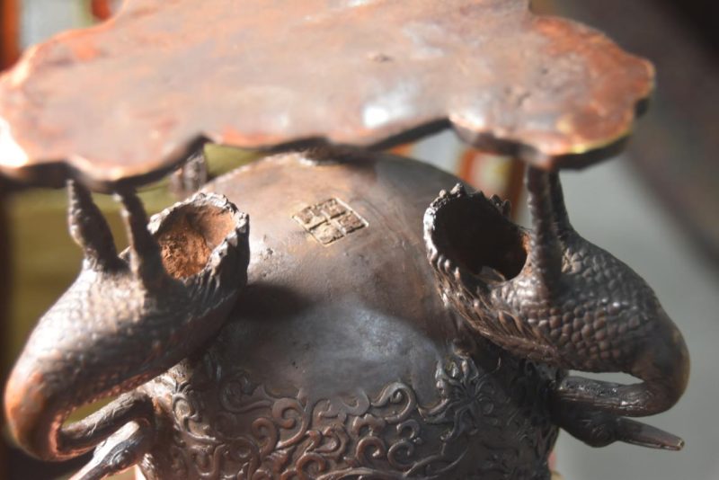 Japanese Bronze Incense Burner Width:160mm - Image 10