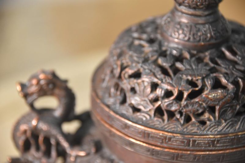 Japanese Bronze Incense Burner Width:160mm - Image 7